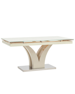 Стол обеденный Верона раскладной 160-220*90 глянцевый бежевый. Фото