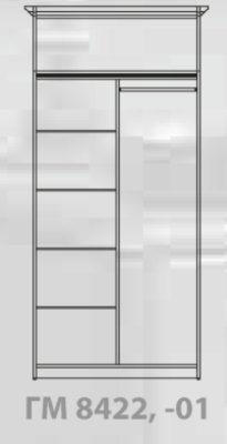 Шкаф для платья и белья Купава ГМ 8422-01. Фото №2