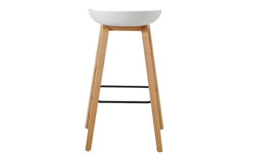 Стул барный BY003 белый бук/матовый черный металл. Фото №5