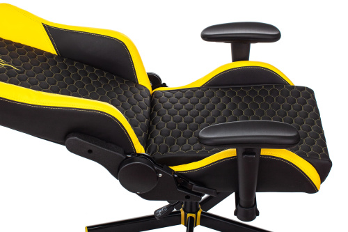 Кресло игровое Knight Neon черный/желтый соты эко.кожа с подголов. крестовина металл. Фото №10