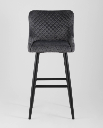 Стул барный Ститч велюр серый. Фото №5