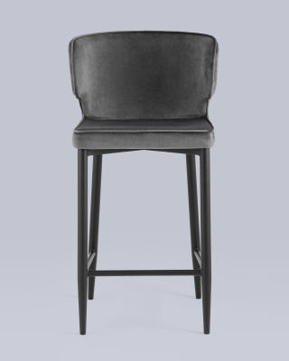 Стул полубарный Матео велюр серый. Фото