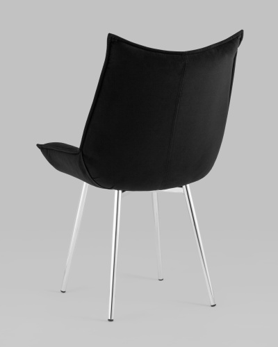 Стул Осло велюр черный ножки хромированные. Фото №7