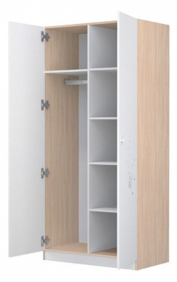 Шкаф платяной Polini kids French 1230 Teddy, белый. Фото