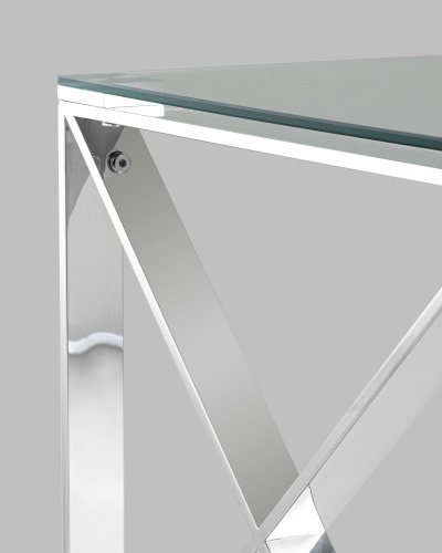 Журнальный стол 55*55 КРОСС серебро. Фото №6